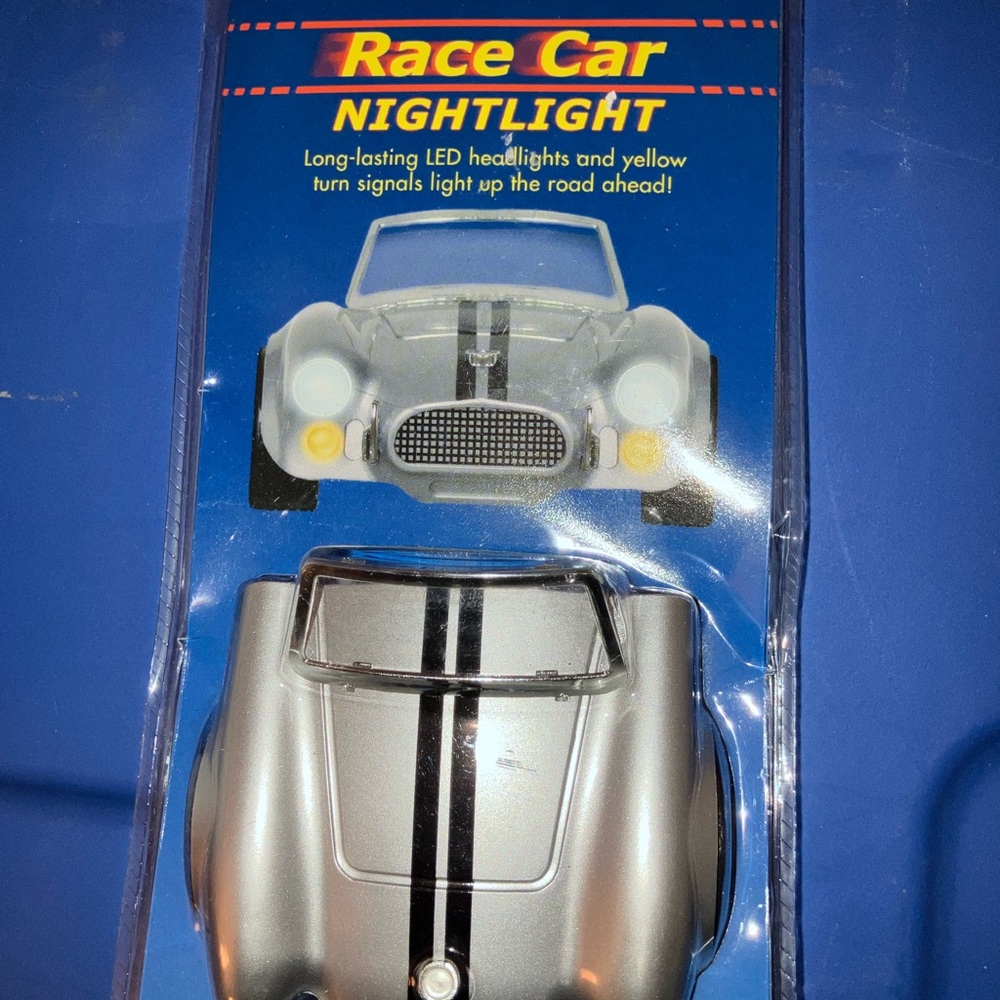 Silver Race Car Nightlight.  New
